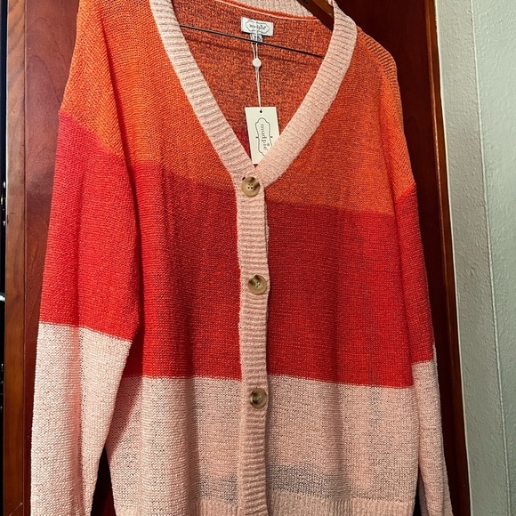 Mud Pie Barker Button Down Cardigan Sz M/L Women Multi Colored - Picture 5 of 8